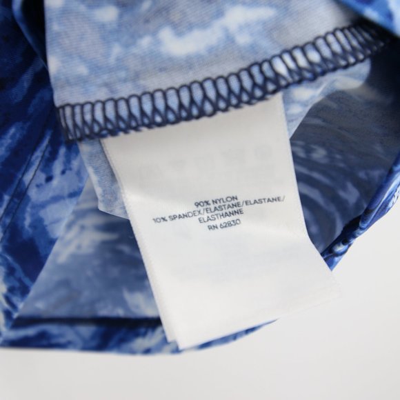 Lands' End Rash Guard Size Large Blue Tie Dye Short Sleeve Shirt UPF Elbow NWT - Picture 8 of 9